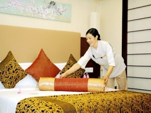 深セン粤海ホテルのベッド